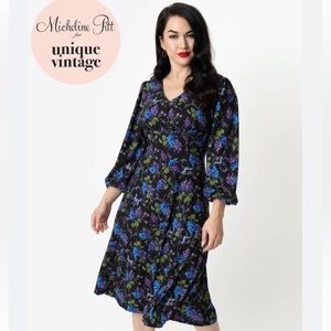 NWOT Micheline Pitt for unique vintage floral origami pris Dress
